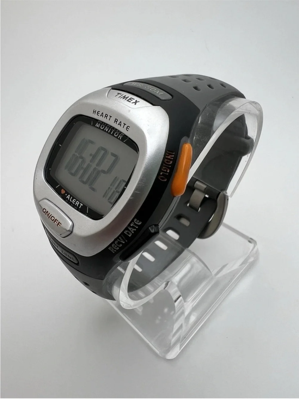 Timex Digital Heart Rate Sports Watch - Black, Silver & Orange